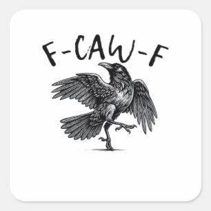 Adesivo Quadrado Estilo Retro Clássico F Caw F Corvo