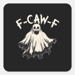 Adesivo Quadrado Estilo Retro Clássico F Caw F Raven