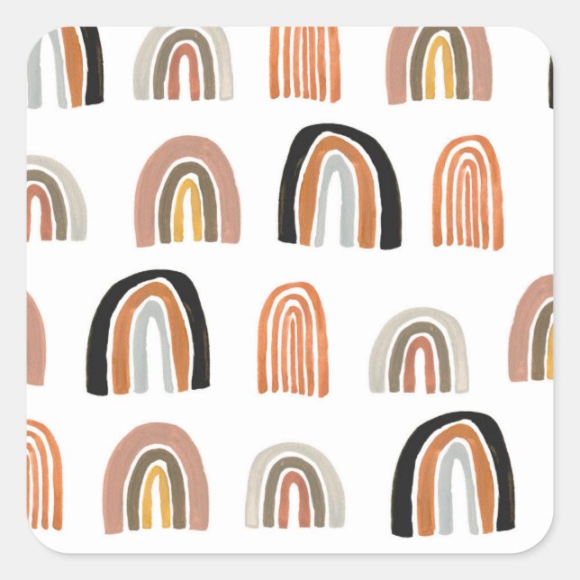Adesivo Quadrado Estilo Simples Pastel Rainbow Kids (Frente)