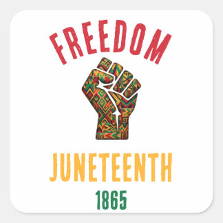 Adesivo Quadrado Estilo Vintage Juneteenth Liberdade 1865 Padrão Pa