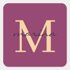 Adesivo Quadrado Estilos e monogramas personalizados