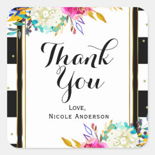 Adesivo Quadrado Estirpes Brancas Coloridas Florais Negras e Branca