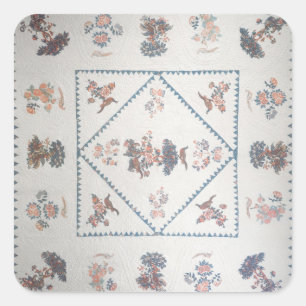 Adesivo Quadrado Estofe no "Broderie Perse", c.1800 (aplicado,