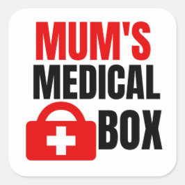 Adesivo Quadrado Estojo médico da mãe