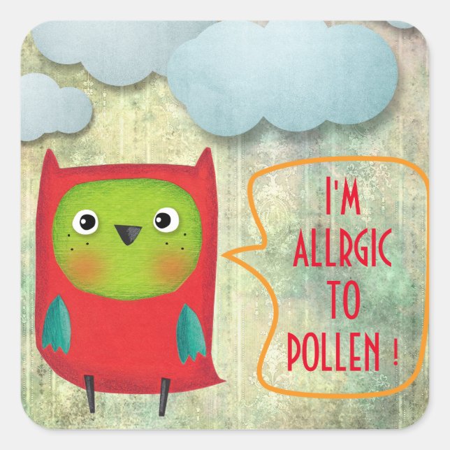 ADESIVO QUADRADO ESTOU ALÉRGICO A PÓLEN DOCE DE VACAS RUSTICAS (Frente)