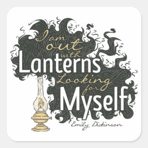 Adesivo Quadrado Estou fora com Lanterns Emily Dickinson T-Shirt