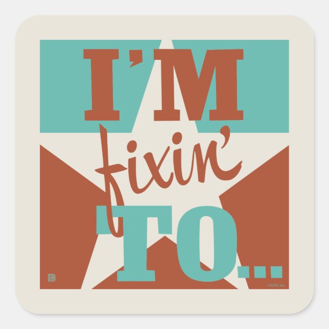 Adesivo Quadrado Estou me preparando para (Frente)