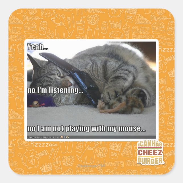 Adesivo Quadrado Estou ouvindo (Frente)