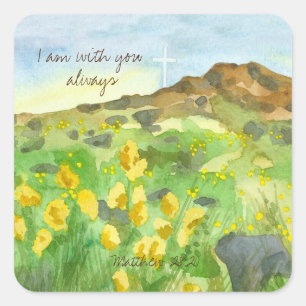 Adesivo Quadrado Estou Sempre Com Você Escritura Matthew Wildflower