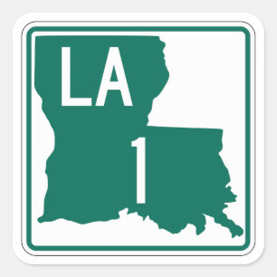 Adesivo Quadrado Estrada 1, Louisiana, EUA