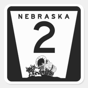 Adesivo Quadrado Estrada 2, Nebraska, EUA
