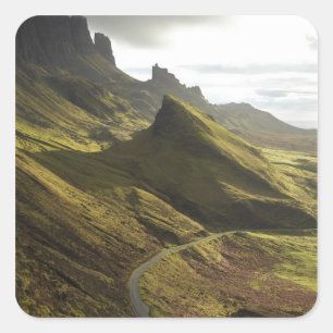 Adesivo Quadrado Estrada ascendente The Quiraing, Ilha de Skye,