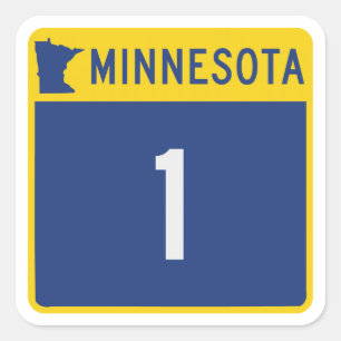 Adesivo Quadrado Estrada de estado 1, Minnesota, EUA
