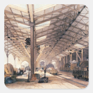 Adesivo Quadrado Estrada de ferro de Great Western: Frete derramado