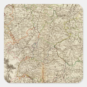 Adesivo Quadrado Estradas postais de Eurupoe