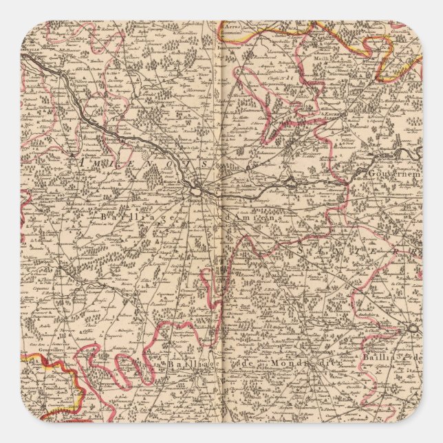 Adesivo Quadrado Estradas romanas e igrejas (Frente)