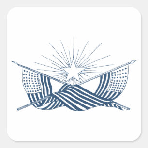 Adesivo Quadrado Estrela azul & branca das bandeiras americanas