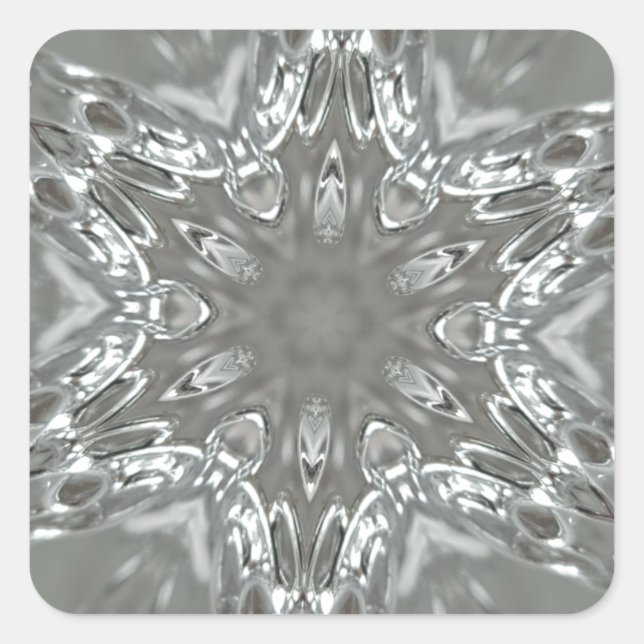 Adesivo Quadrado Estrela Clorativa Caleidoscópica de Cinzas Pratead (Frente)