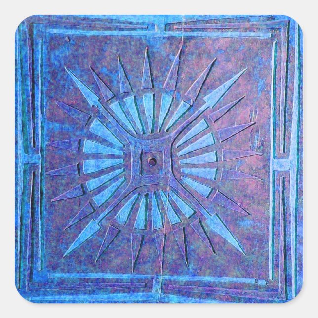 Adesivo Quadrado ESTRELA DA MANHÃ, azul, roxa (Frente)