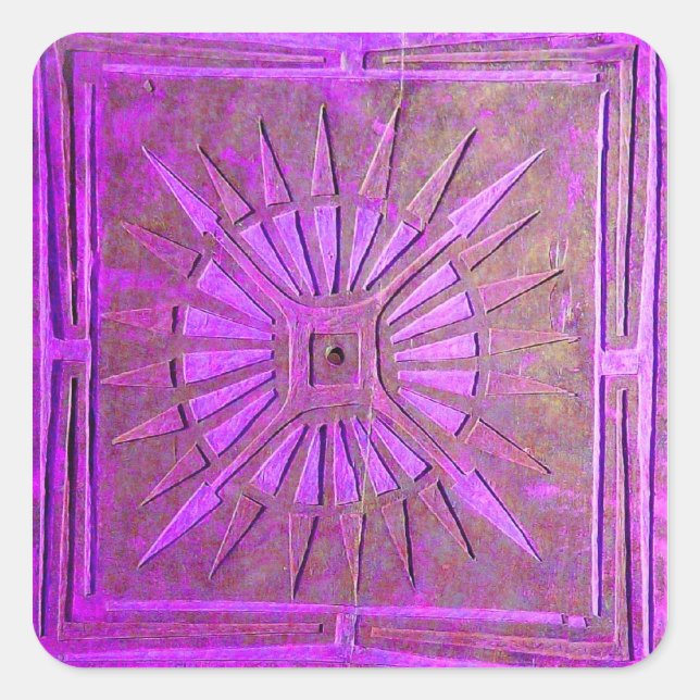 Adesivo Quadrado ESTRELA DA MANHÃ, violeta rosa, roxo (Frente)