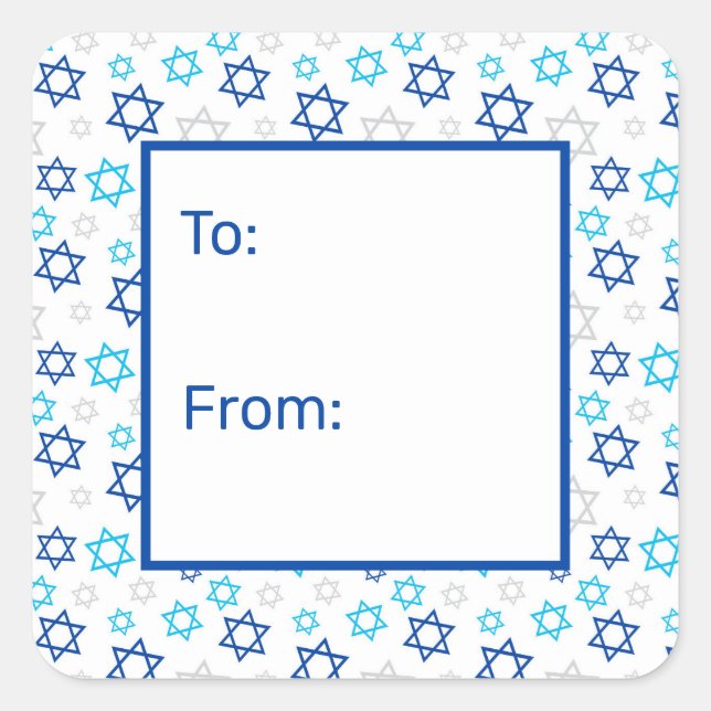 Adesivo Quadrado Estrela de David (Frente)