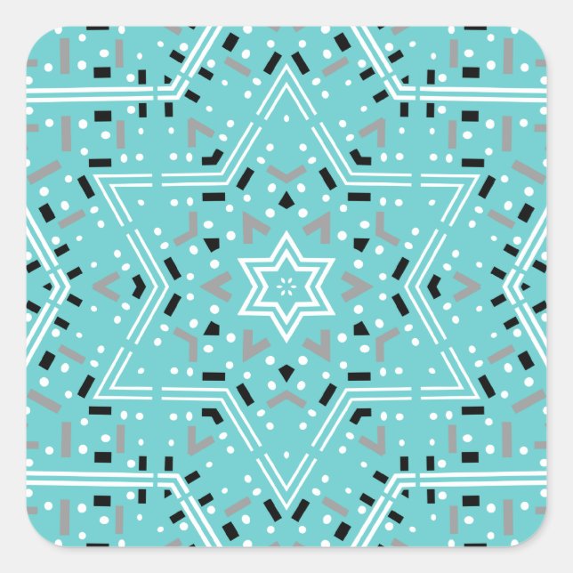 Adesivo Quadrado Estrela de David Hanukkah Stickers (Frente)