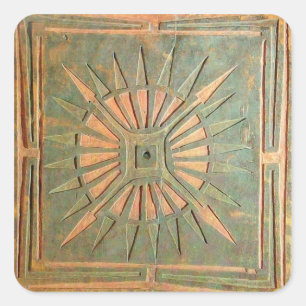 Adesivo Quadrado ESTRELA DE MANHÃ,amarelo antigo,castanho,verde