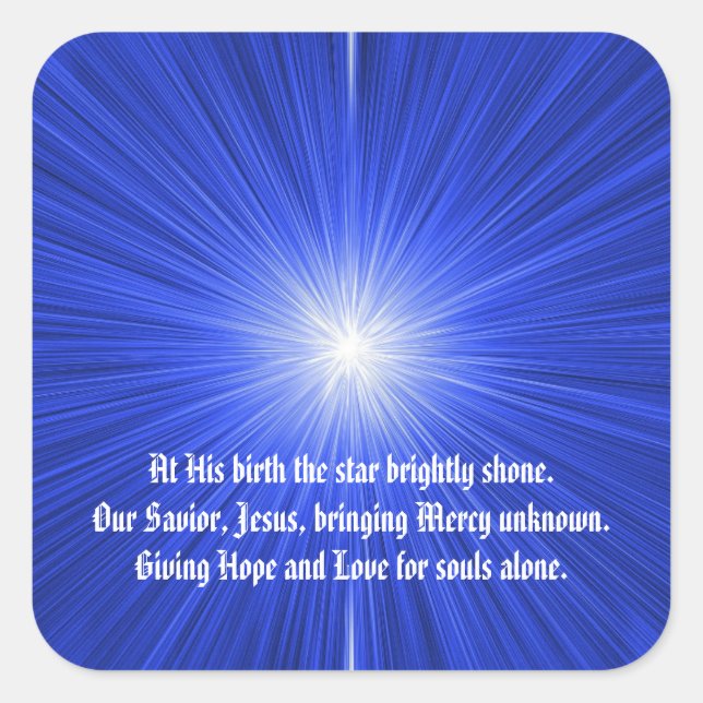 Adesivo Quadrado Estrela de Natal (Frente)