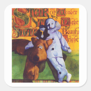 Adesivo Quadrado ESTRELA DE Vinhetas Grandes Quadradas MARAVILHOSAS