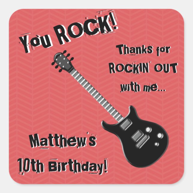 Adesivo Quadrado Estrela de Violão (Frente)