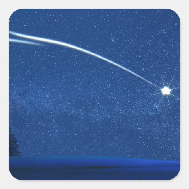 Adesivo Quadrado Estrela do Norte sobre a Floresta (Frente)