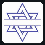 Adesivo Quadrado Estrela Judaica<br><div class="desc">Traga luz bonita para Hanukkah com uma nova estrela incrível de David!</div>