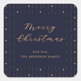 Adesivo Quadrado Estrelas Azuis E Douradas Feliz Natal