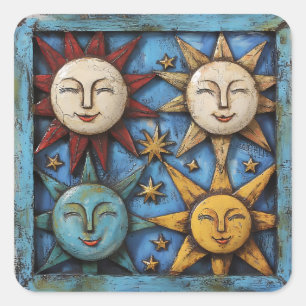 Adesivo Quadrado Estrelas Celestiais Stickers