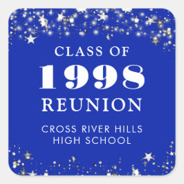 Adesivo Quadrado Estrelas de Prata Azul Real Sindicais Personalizad