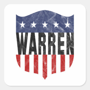 Adesivo Quadrado Estrelas e faixas de WARREN