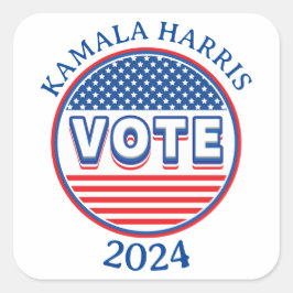 Adesivo Quadrado Estrelas e Stripes Votam EUA - Eleição
