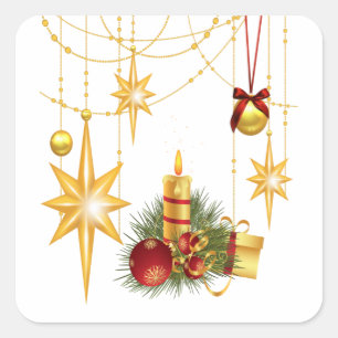 Adesivo Quadrado Estrelas e Velas