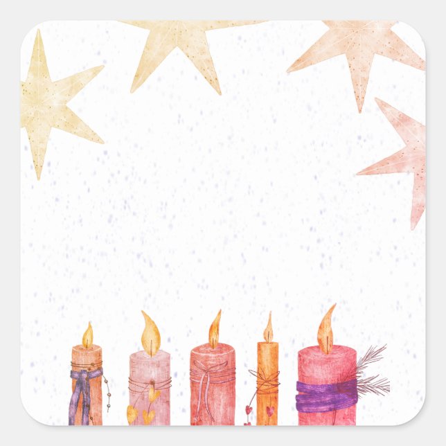 Adesivo Quadrado Estrelas E Velas (Frente)