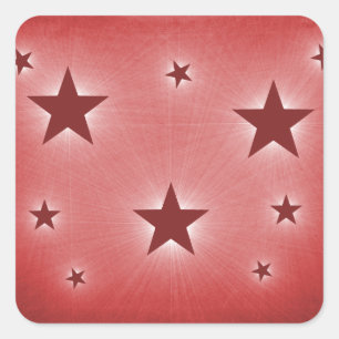 Adesivo Quadrado Estrelas no Palito da Noite, Vermelho Negro