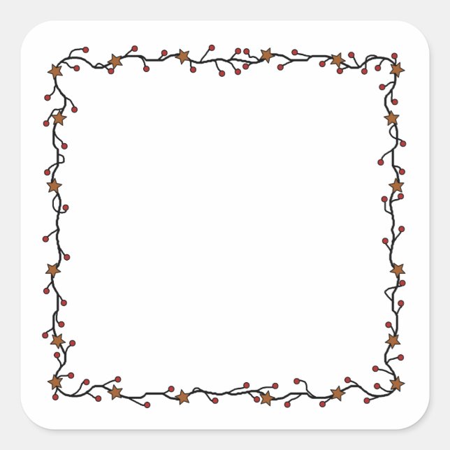 Adesivo Quadrado Estrelas Primitivas, Feridas Quadradas Berries & T (Frente)