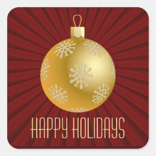 Adesivo Quadrado Estrias de Starburst Autocolantes, Vermelho e Dour