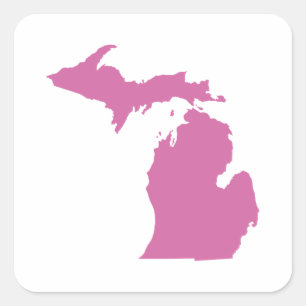 Adesivo Quadrado Estrutura do Estado de Michigan