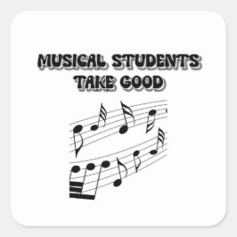 Adesivo Quadrado Estudantes Musicais