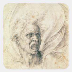 Adesivo Quadrado Estudo de um shouting do homem