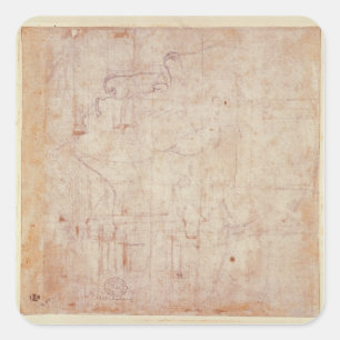 Adesivo Quadrado Estudo de uma cabeça, 1525-26