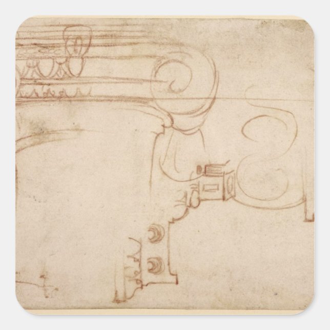 Adesivo Quadrado Estudo de uma capital iônica (Frente)