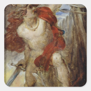 Adesivo Quadrado Estudo para a coragem Gaulish, c.1830-32