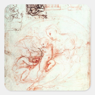 Adesivo Quadrado Estudo para Madonna alba, c.1508-09