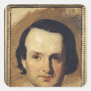 Adesivo Quadrado Estudo para um retrato de Victor Hugo c.1836